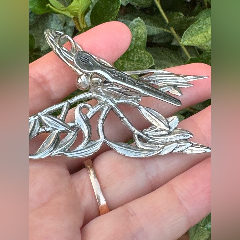 John Hardly Elegant Silver Butterfly pin scarf pin Ornament, brooch - Picture 9 of 11